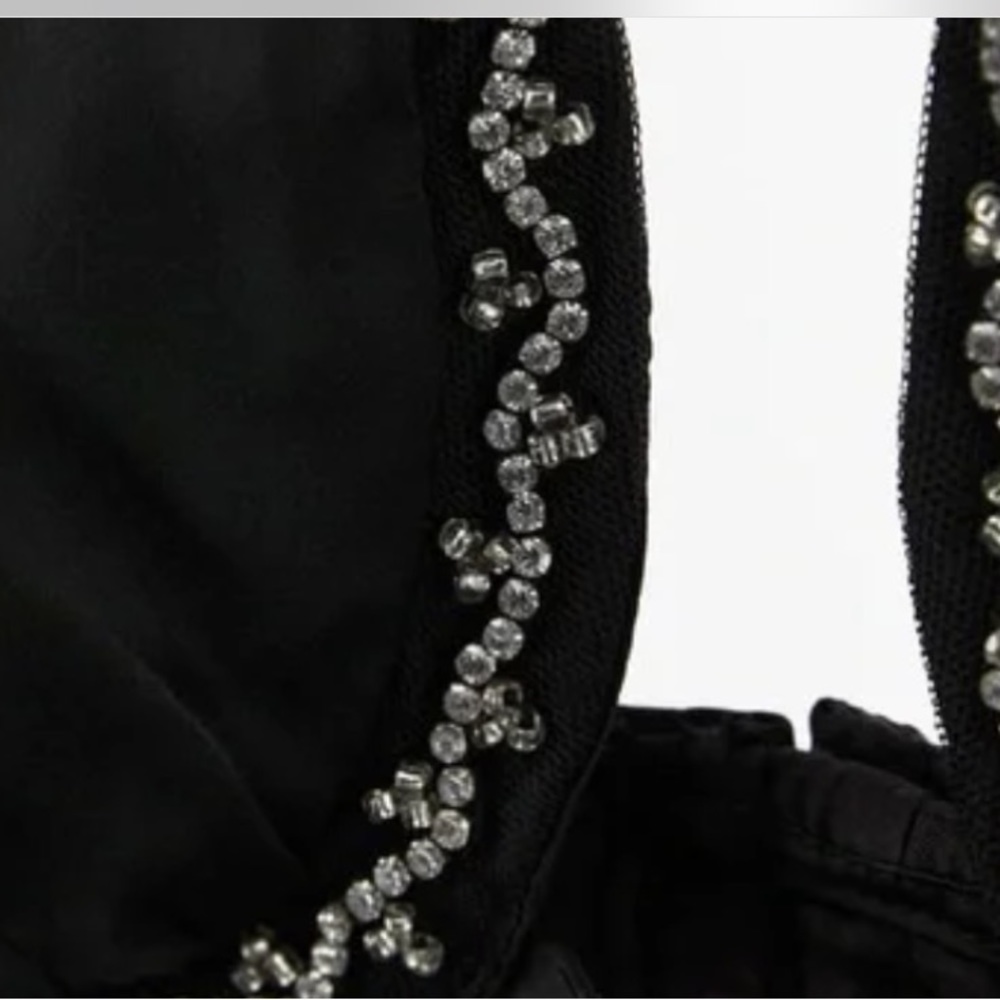ZARA SATIN CROP TOP WITH RHINESTONES, XS - Picture 6 of 11